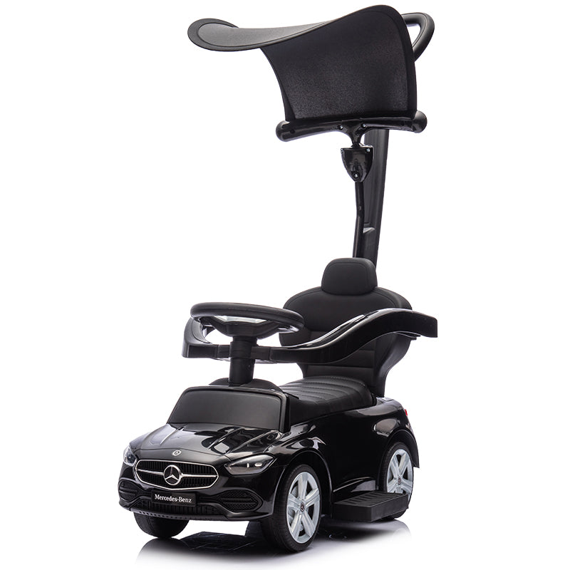 足けり乗用玩具 メルセデス ベンツ C-Class Cクラス 手押し棒 日よけ付き