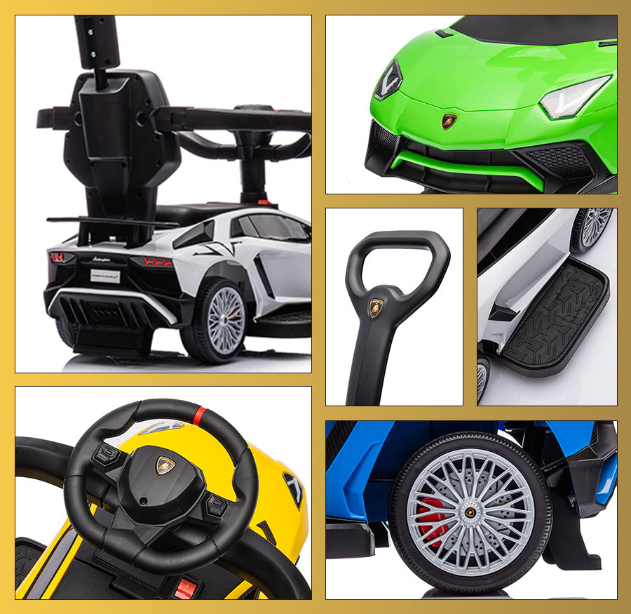 足けり乗用玩具 ランボルギーニ アヴェンタドールSV 手押し棒付き