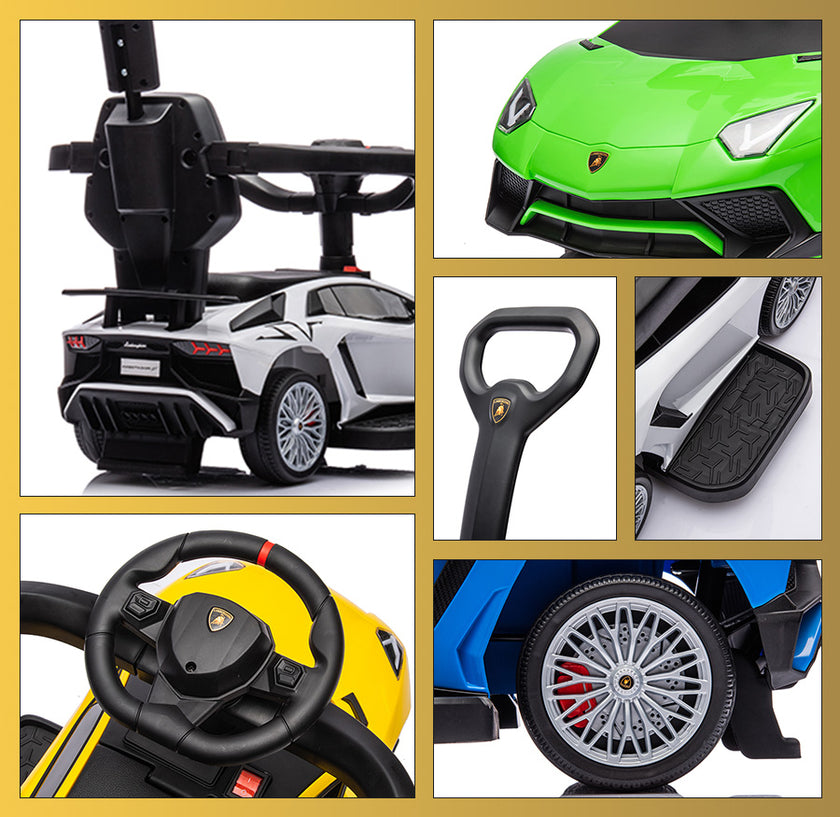 足けり乗用玩具 ランボルギーニ アヴェンタドールSV 手押し棒付き