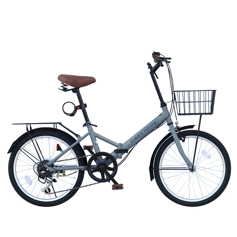 20インチ折りたたみ自転車 [AJ-08Cnp] 荷台付き ノーパンクタイヤ