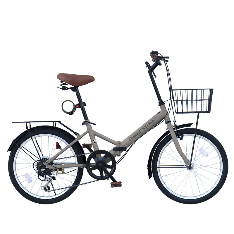 20インチ折りたたみ自転車 [AJ-08Cnp] 荷台付き ノーパンクタイヤ