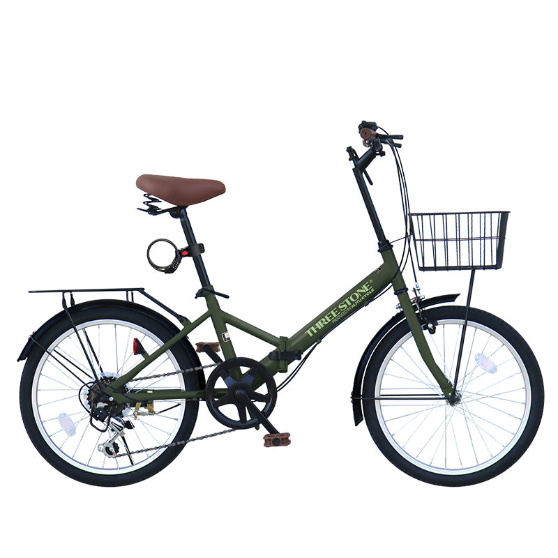 20インチ折りたたみ自転車 [AJ-08Cnp] 荷台付き ノーパンクタイヤ