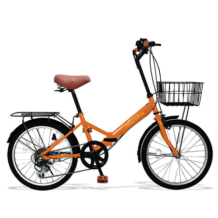 20インチ折りたたみ自転車 [AJ-08Cnp] 荷台付き ノーパンクタイヤ