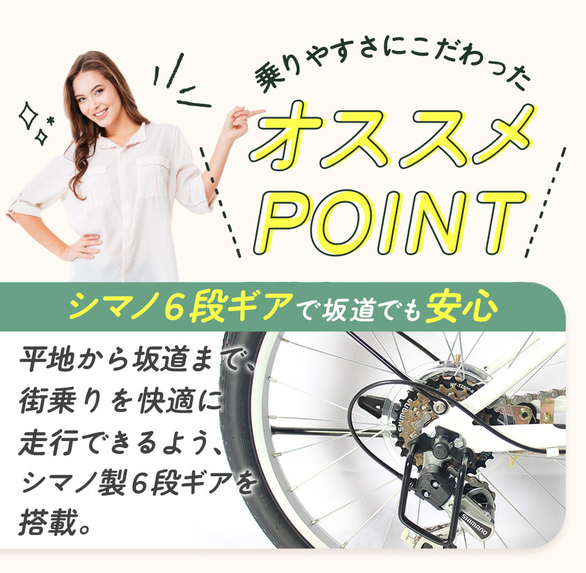 20インチ折りたたみ自転車 [P-008C] 荷台付き