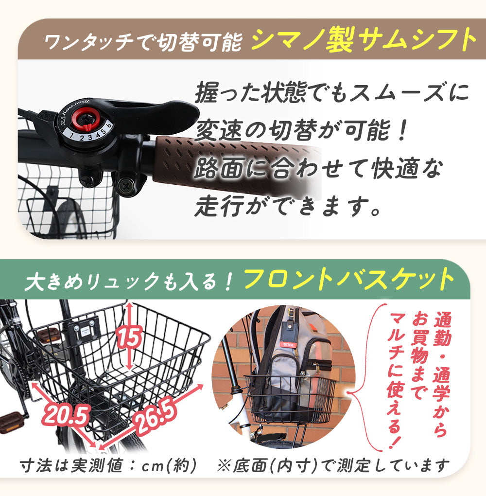 20インチ折りたたみ自転車 [P-008C] 荷台付き
