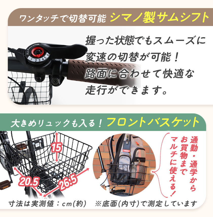 20インチ折りたたみ自転車 [P-008C] 荷台付き
