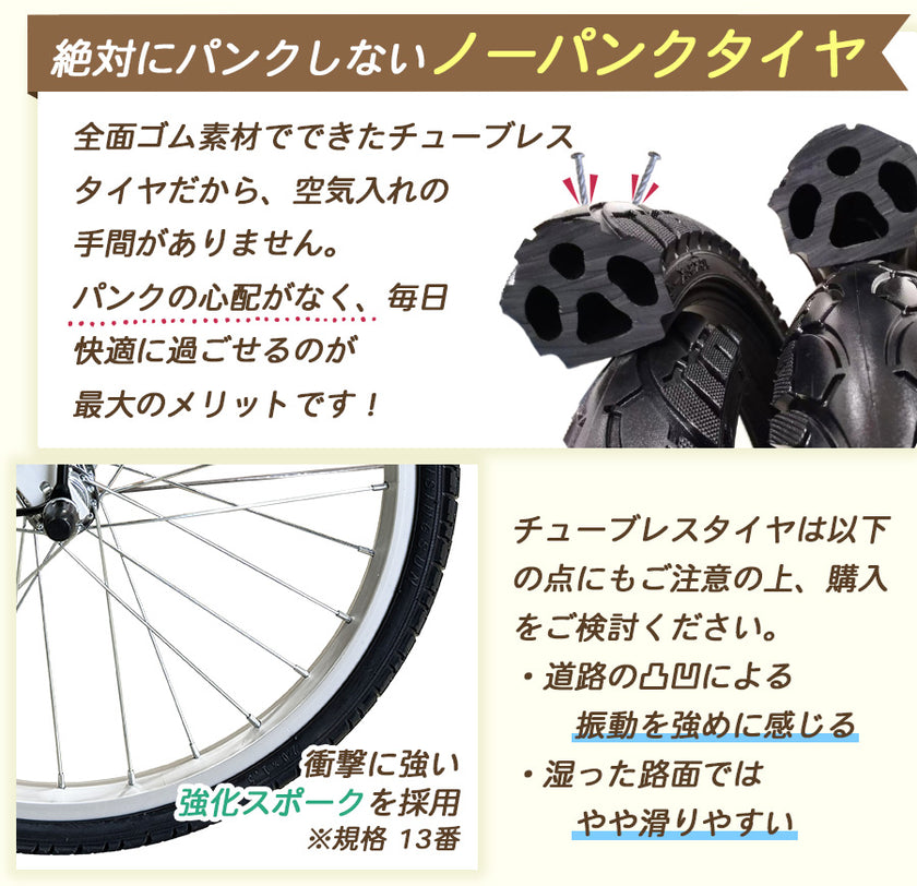 20インチ折りたたみ自転車 [TS20M-np] ノーパンク