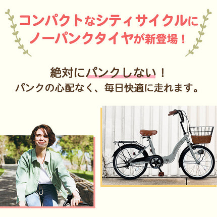 20インチ折りたたみ自転車 [TS20M-np] ノーパンクタイヤ