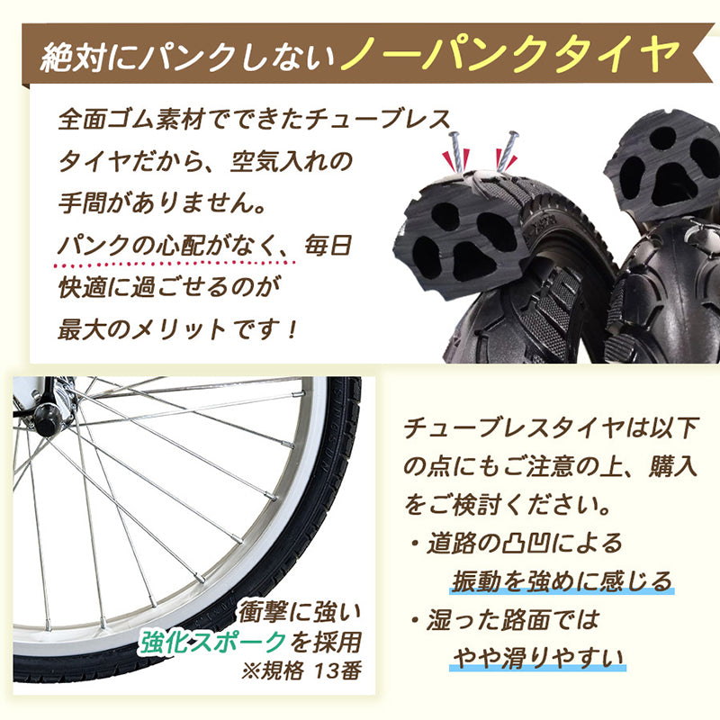 20インチ折りたたみ自転車 [TS20M-np] ノーパンクタイヤ